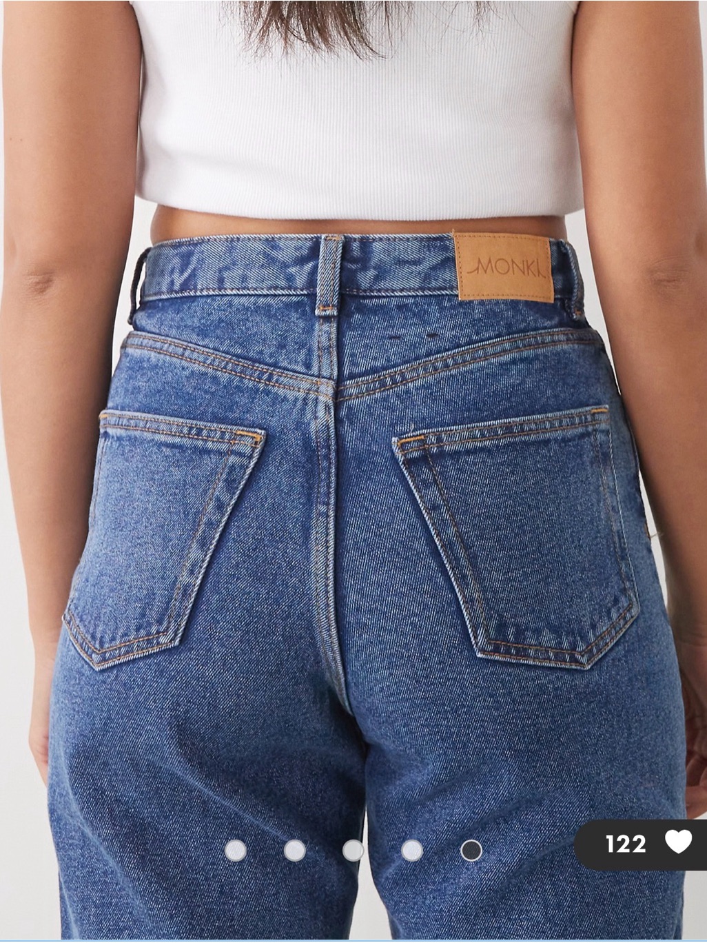 Monki Taiki High Waist Balloon Leg Jeans Size 28 Blue Denim Nwt — image 2 of 8